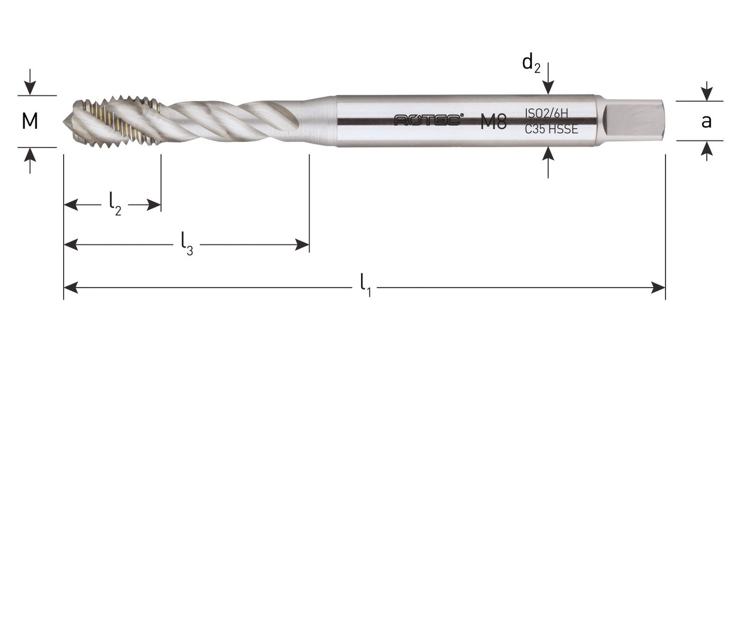 HSS-E Machinetap metrisch DIN 371 blind