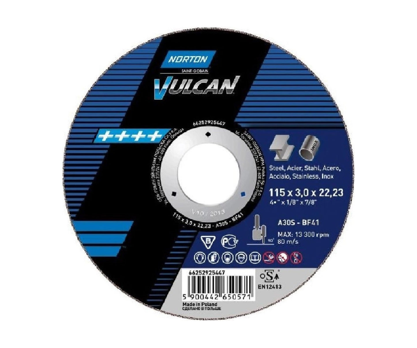 Doorslijpschijf Norton Vulcan