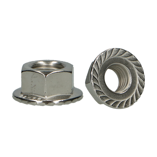 Flensmoer DIN 6923 gekarteld RVS A2 M4 - 500 stuks