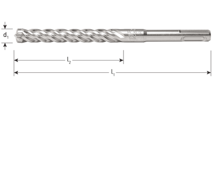 Hamerboor SDS-plus QUATTRO-X afmeting| ROTEC