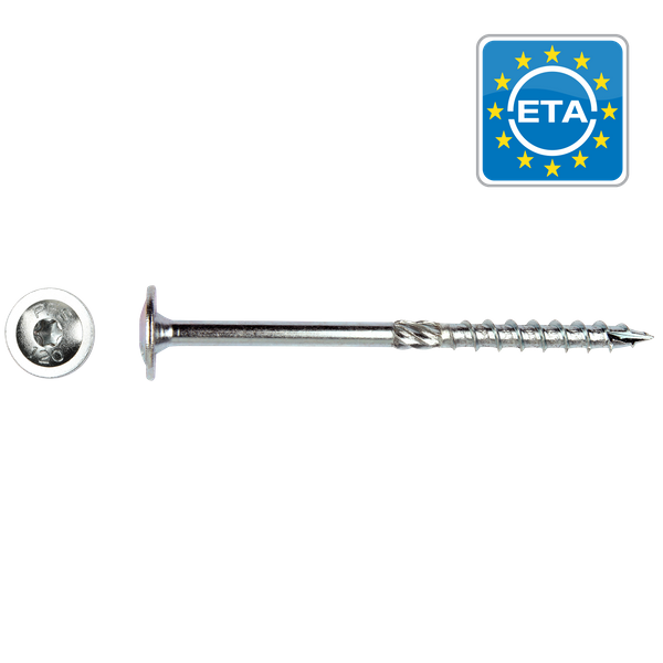 Tellerkopschroef verzinkt 6,0 x 80 Torx - 100 stuks