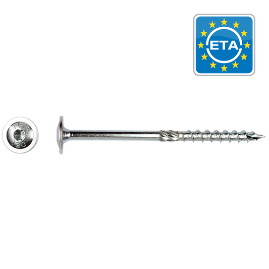 Tellerkopschroef verzinkt 6,0 x 50 Torx - 100 stuks