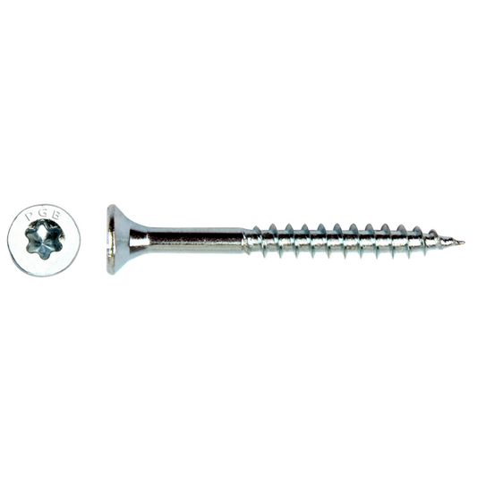 Spaanplaatschroef deeldraad verzinkt 6,0 x 140 Torx - 100 stuks