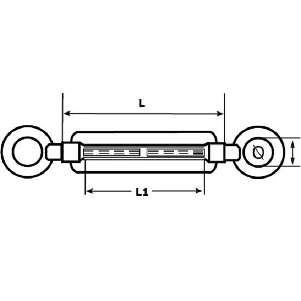 Spanwartel 2 ogen DIN 1480 M8 verzinkt - 25 stuks
