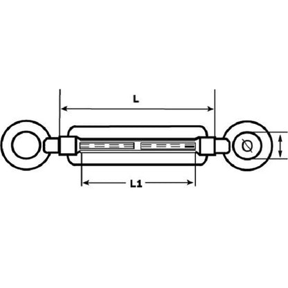 Spanwartel 2 ogen DIN 1480 M8 verzinkt - 25 stuks
