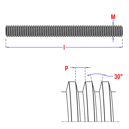 Trapezium draadstang Blank 26 x 5 x 1 meter
